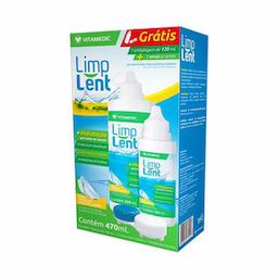 Limp Lent Solução Estéril Com 350Ml + 120Ml Grátis + 1 Estojo Para Lentes