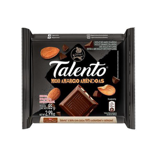 Imagem do produto Chocolate Garoto Talento Meio Amargo Com Amêndoas 85G