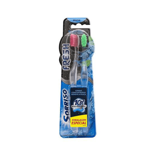 Imagem do produto Escova Dental Sorriso Fresh Macia Cores Sortidas 2 Unidades Embalagem Especial