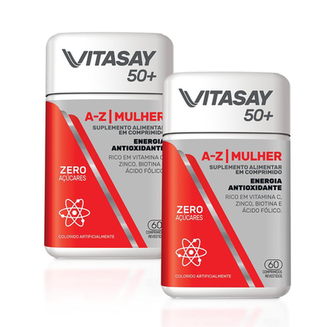 Imagem do produto Kit 02 Suplemento Alimentar Vitasay 50+ Az Mulher 60 Comprimidos