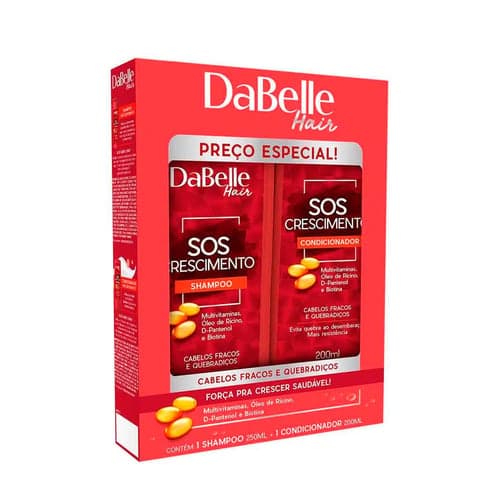 Imagem do produto Kit Shampoo + Condicionador Dabelle Hair Sos Crescimento 1 Unidade