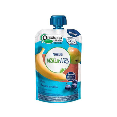 Imagem do produto Purê Orgnico Nestlé Naturnes Pera, Banana E Blueberry Com 99G