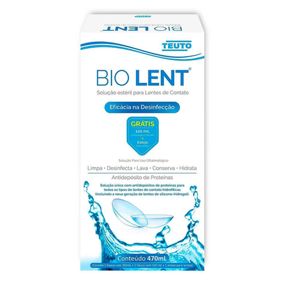 Kit Bio Lent Com 470Ml + Estojo Para Lentes