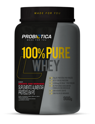 100% Pure Whey Probiótica Iorgute Com Morango 900G