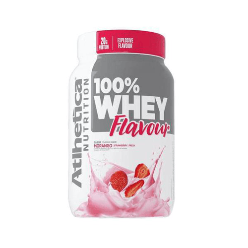 100% Whey Flavour Morango 900G Atlhetica Nutrition