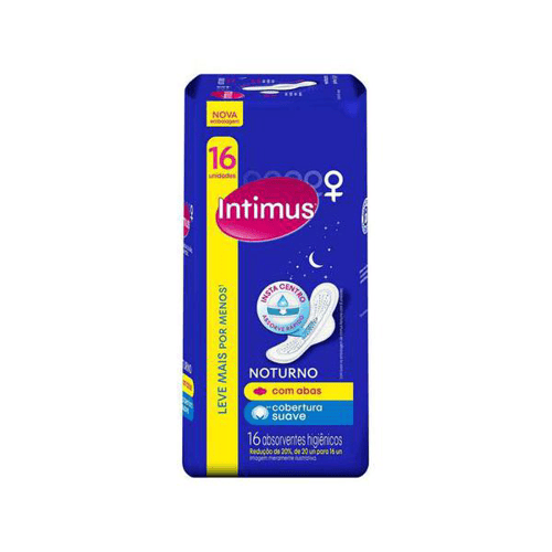 Absorvente Intimus Noturno Suave Com Abas 16 Unidades