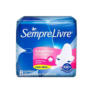 Absorvente Sempre - Livre Adapt Slin C/Abas 8Un