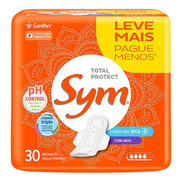 Absorvente Sym Normal Seca Com Abas 30 Unidades