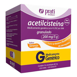 Acetilcisteína - 200 Mg 40Mg G Com 16 Envelopes Prati Donaduzzi Prati Donaduzzi Genérico