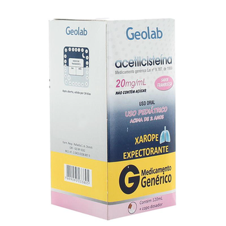 Acetilcisteína - 20Mg Xarope Pediátrico G 120 Ml Geolab Genérico