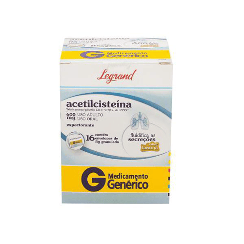 Acetilcisteína 600Mg/5G - 16 Envelopes Com 5G De Granulado De Uso Oral Legrand Genérico