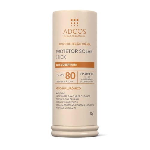 Protetor Solar Facial Adcos Stick FPS80 Peach 12G