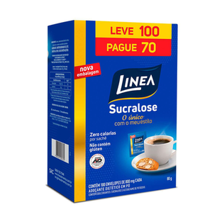 Imagem do produto Adoçante Pó Linea Sucralose Com 100 Envelopes De 800Mg Cada Unidades