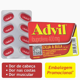 Advil Alívio Rápido Da Dor De Cabeça E Enxaqueca Com Ibuprofeno 400Mg, 8 Cápsulas