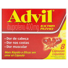 Advil Alívio Rápido Da Dor De Cabeça E Enxaqueca Com Ibuprofeno 400Mg, 8 Cápsulas