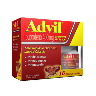 ADVIL EXTRA ALÍVIO 400MG FRASCO COM 16 CÁPSULAS GELATINOSAS