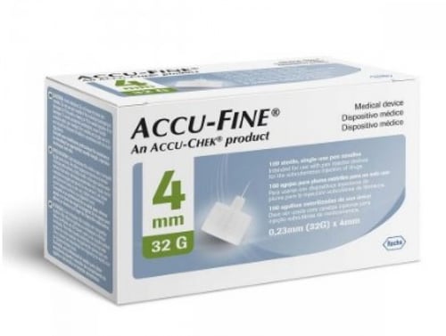 Agulha Accufine 4Mm 100 Unidades