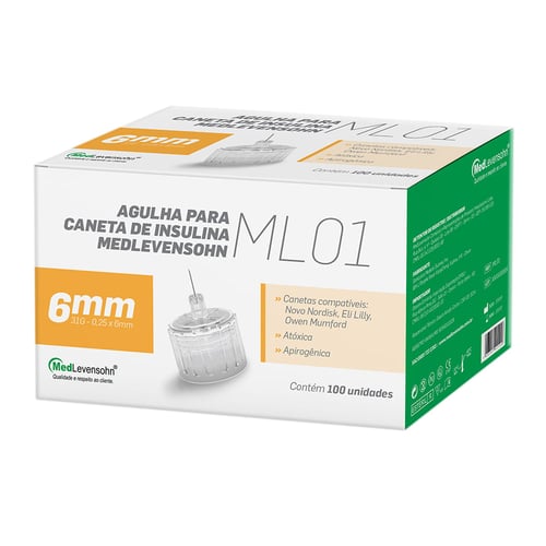 Imagem do produto Agulha Para Caneta De Insulina Medlevensohn 31G 6Mm Com 100 Unidades