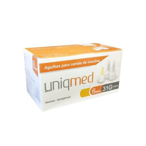 Agulha Uniqmed Universal Curta 31G 6Mm C/100 Agulhas