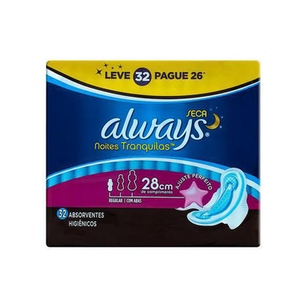 Always Absorvente Externo Noturno Com Abas Leve 32 Pague 28