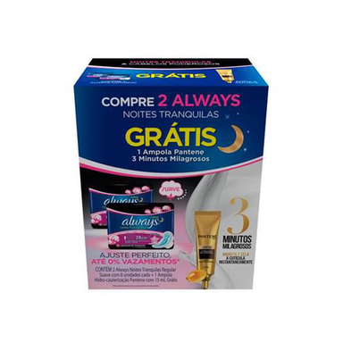 Always Kit 2 Absorvente Suave 8 Unidades Gratis 1 Ampola Pantene