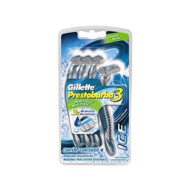 Imagem do produto Aparelho De Depilar Descartável Gillette Prestobarba 3 Com 4 Unidades - Masc 3Ice 4Un