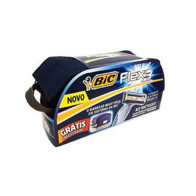 Aparelho De Barbear Descartavel Bic Flex 3 Unidades Grátis Necessaire