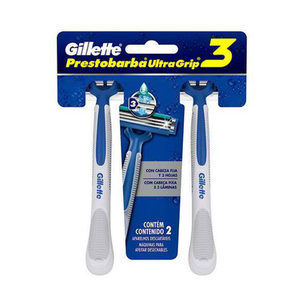 Aparelho De Barbear Gillette Prestobarba Ultragrip3 Descartável Com 2 Unidades