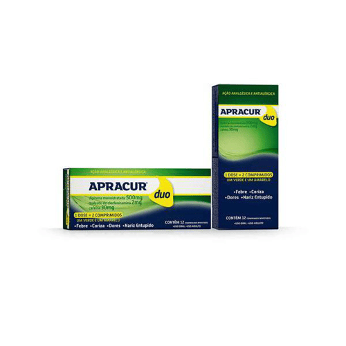 Imagem do produto Apracur Duo - 250Mg+30Mg Ver 250Mg+2Mg Com 12 Comprimidos