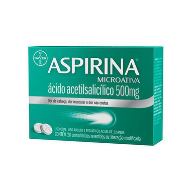 Imagem do produto Aspirina - 500 Mg 20 Comprimidos Revestidos De Liberação Modificada