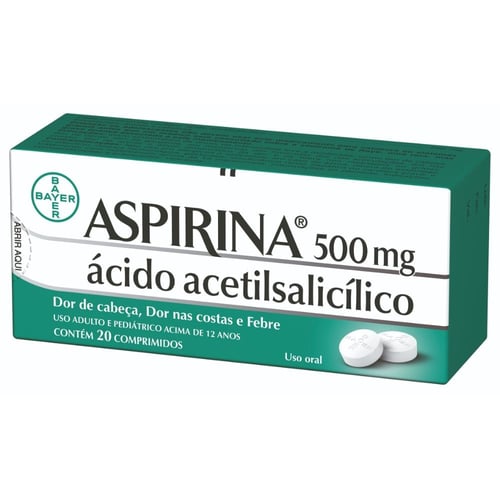 Aspirina Efervescente 500Mg Com 20 Comprimidos