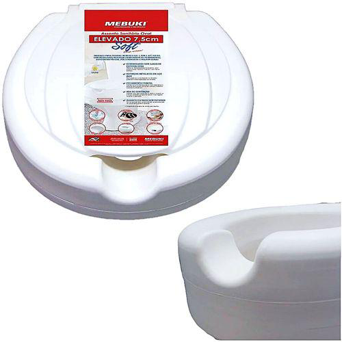 Imagem do produto Assento Elevado De Vaso Sanitário Oval Mebuki 7,5Cm Com Tampa Assento Elevado De Vaso Sanitário Oval Mebuki Soft Com Tampa 7,5Cm