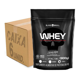 Imagem do produto Atacado 6X Whey Protein 900G 5.4Kg Total Black Skull Morango