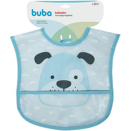 Babador Com Catamigalhas Cachorrinho Azul 3M+ Buba Buba15341 Babador Com Bolso Cachorrinho