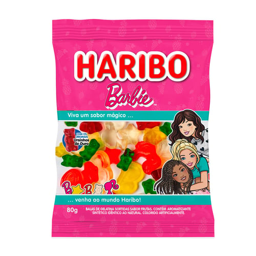 Bala Haribo Gelatinas Barbie Ursinhos Ouro 80G