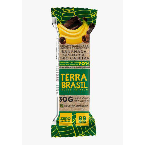 Bananada Cremosa Terra Brasil Zero Açúcar Chocolate 70% Cacau Com 25G 25G