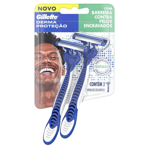 Imagem do produto Barbeador Gillette Derma Proteção Descartável 2 Unidades 2 Unidades