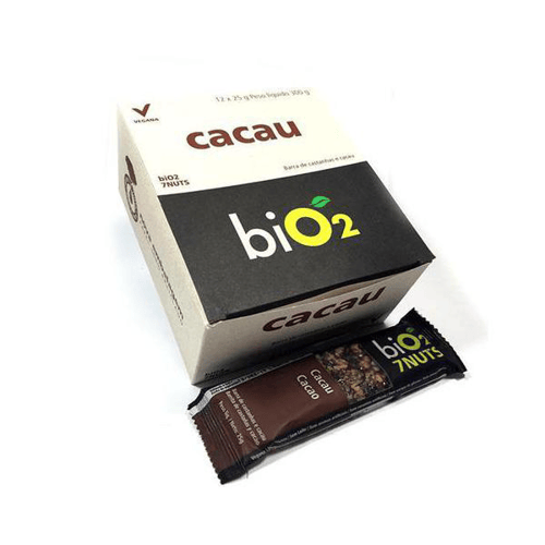 Barra De 7 Castanhas Com Cacau Bio2 Cx C/ 12 Un 25G