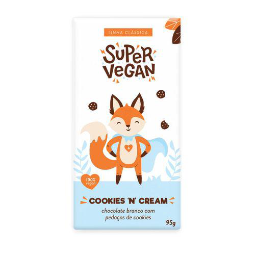 Barra De Chocolate Branco Cookies N Cream Super Vegan 95G