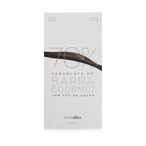 Barra De Chocolate Gourmet 70% Cacau 200G Nutrawell