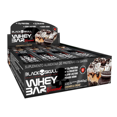 Imagem do produto Barra De Proteína Gourmet C/ Colostro Display C/ 12 Display C/12 Whey Bar Gourmet Cookies & Cream 45G