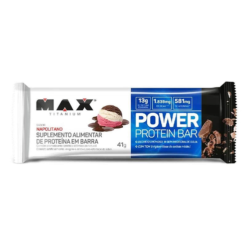 Barra De Proteina Power Protein Bar Napolitano 41G Max Titanium