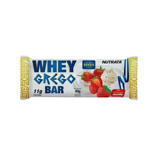 Barra Probiotico Whey Grego Bar Morango Com Chantilly 40G