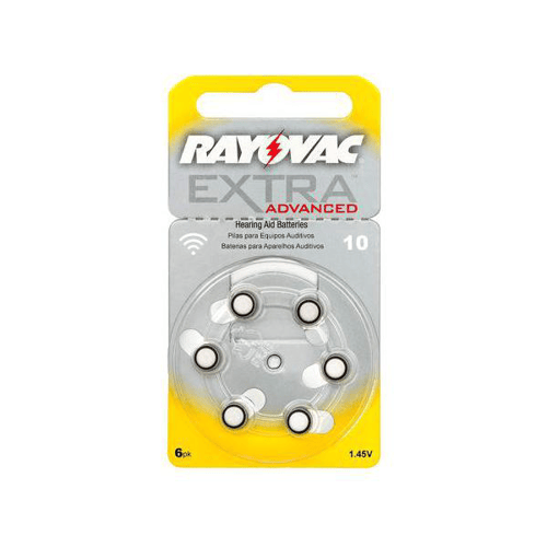 Pilha para aparelhos auditivos rayovac extra advanced tamanho 10, 6 unidades