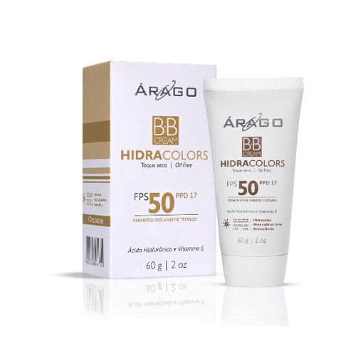 Protetor Solar Facial Árago BB Cream Hidra Colors FPS50 Bronze 60G