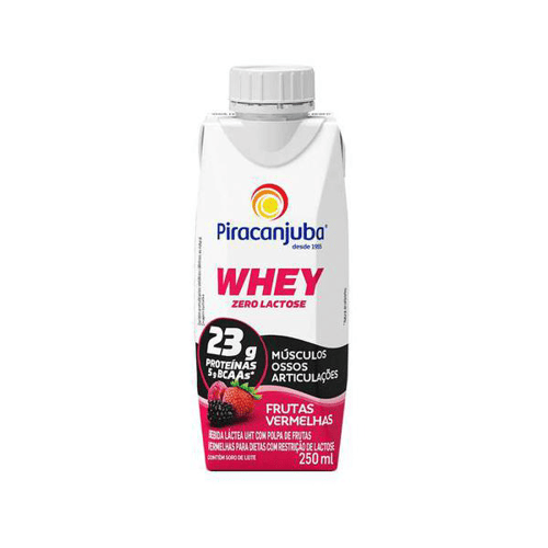 Bebida Láctea Piracanjuba Whey Zero Lactose Frutas Vermelhas 250Ml