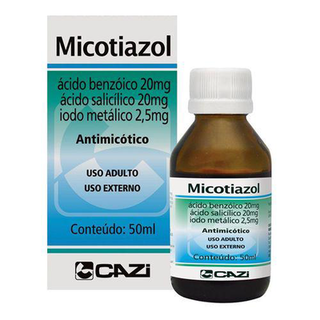 Benzóico - E Ácido Salicílico E Iodo Metálico Micotiazol Solução Tópica Com 50 Ml