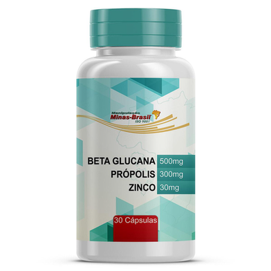 Beta Glucana   Própolis   Zinco 30 Cápsulas