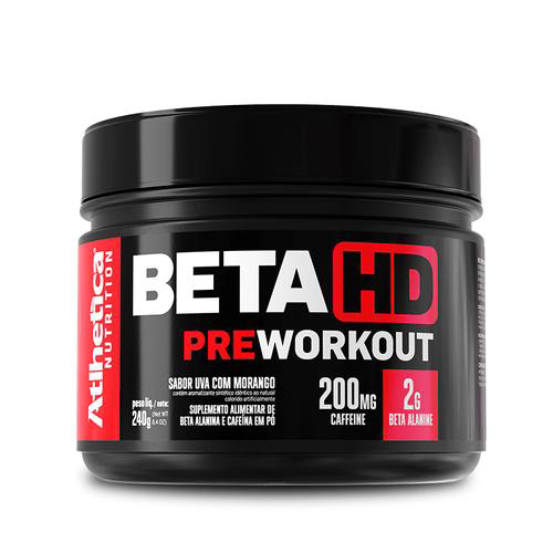 Beta Hd Pre Workout Uva Morango 240G Atlhetica Nutrition