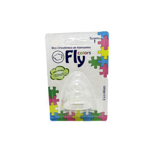 Imagem do produto Bico Ortodôntico De Mamadeira Silicone Fly Colors Tam 1 0 A 6 Meses